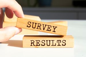 Wooden,Blocks,With,Words,'survey,Results'.
