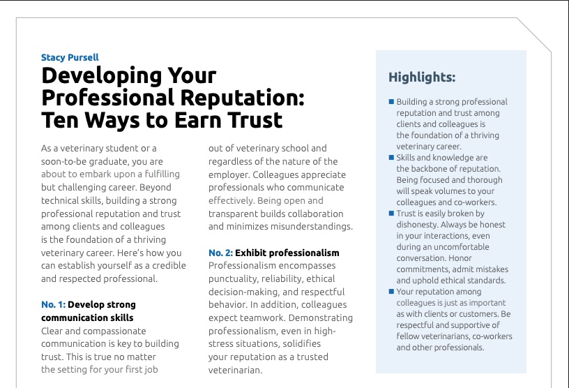 The Fountain Report Developing Your Professional Reputation Ten Ways To Earn Trust