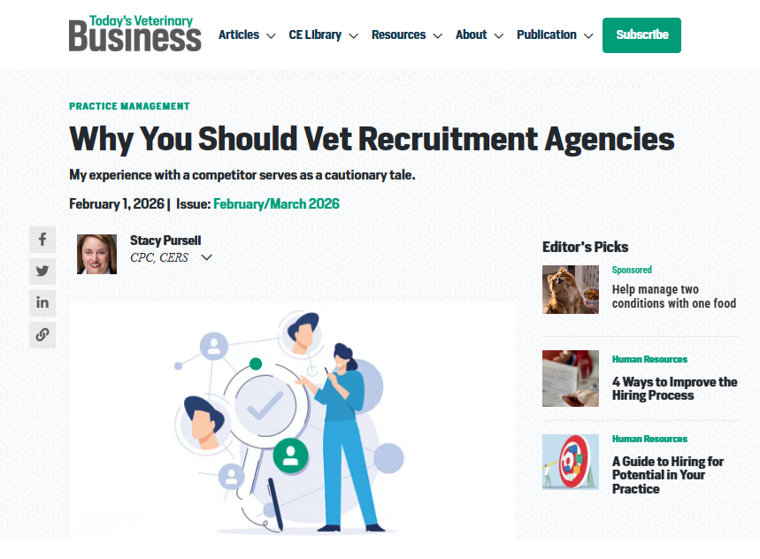 Today's Veterinary Business Why You Should Vet Recruitment Agencies