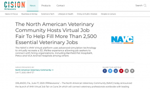 Animal Health Executive Recruiter Todays Veterinary Business Cision North American Vet Community Hosts Virtual Job Fair