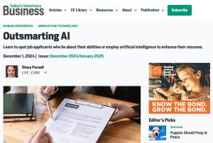 The Vet Recruiter Todays Veterinary Business Outsmarting Ai