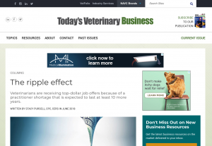 Veterinary Recruiter Todays Veterinary Business The Ripple Effect